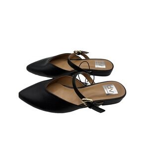 DV Dolce Vita Women's Shoes Black Flat Slip-On Pointed Toe Metal Buckle Size 6.5